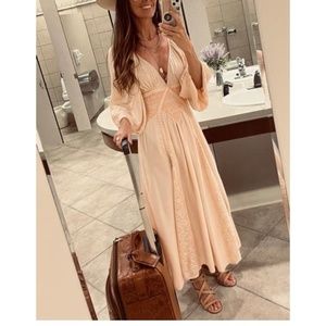 NWT Free People  SOUTHWESTERN MAXI DRESS - WHITE